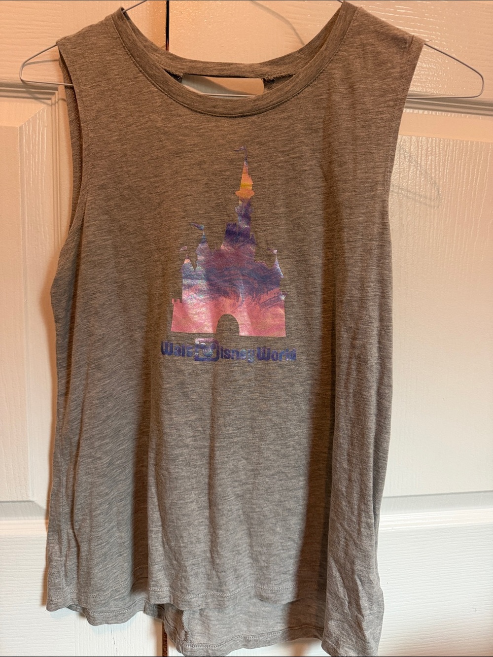 Gray Disney Castle Graphic Muscle Tank - Multicolor Logo Size Small